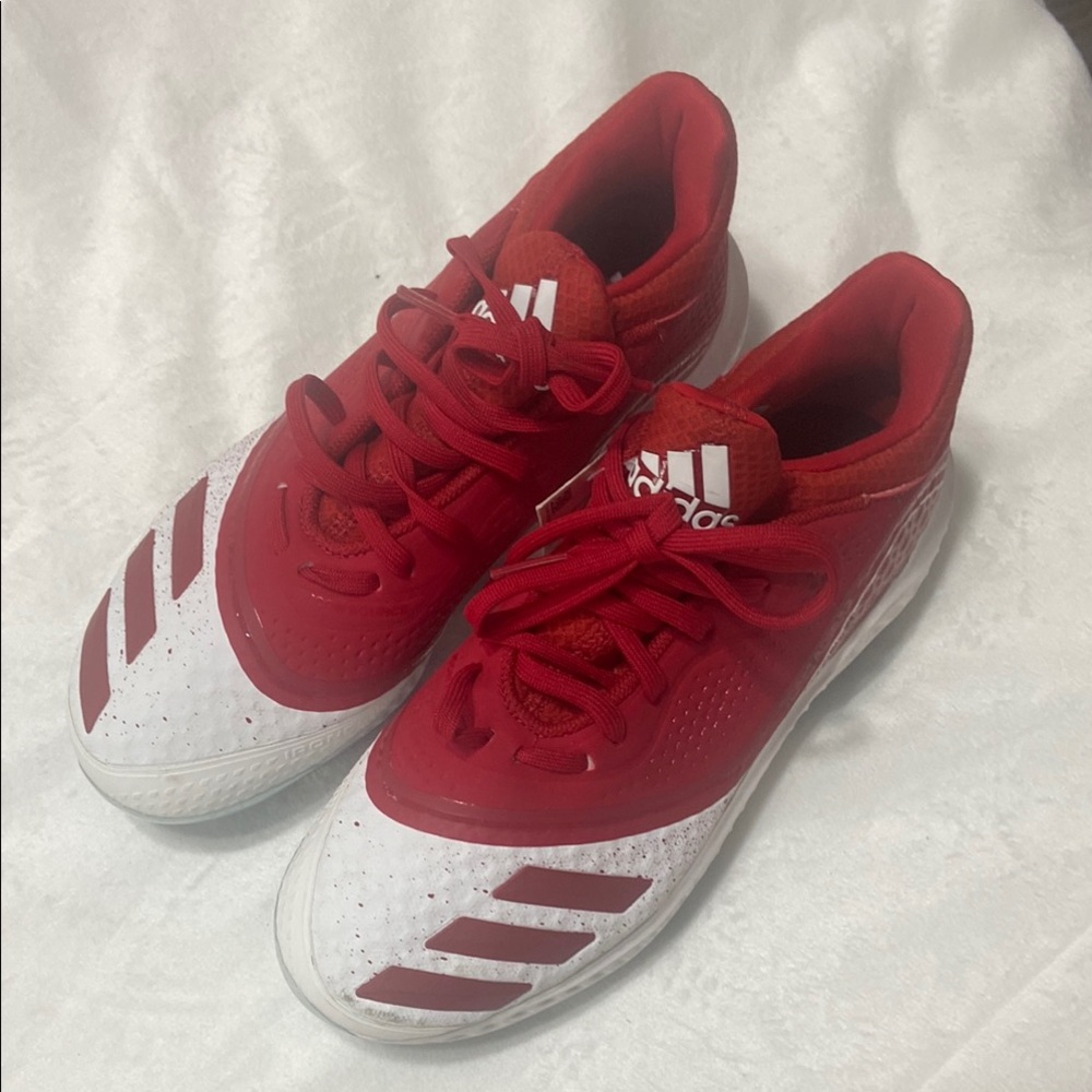 Adidas Icon Red and White Dynamic Softball cleats